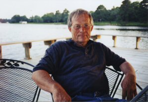 Charles Ellison on his boat dock at Camp Creek Lake